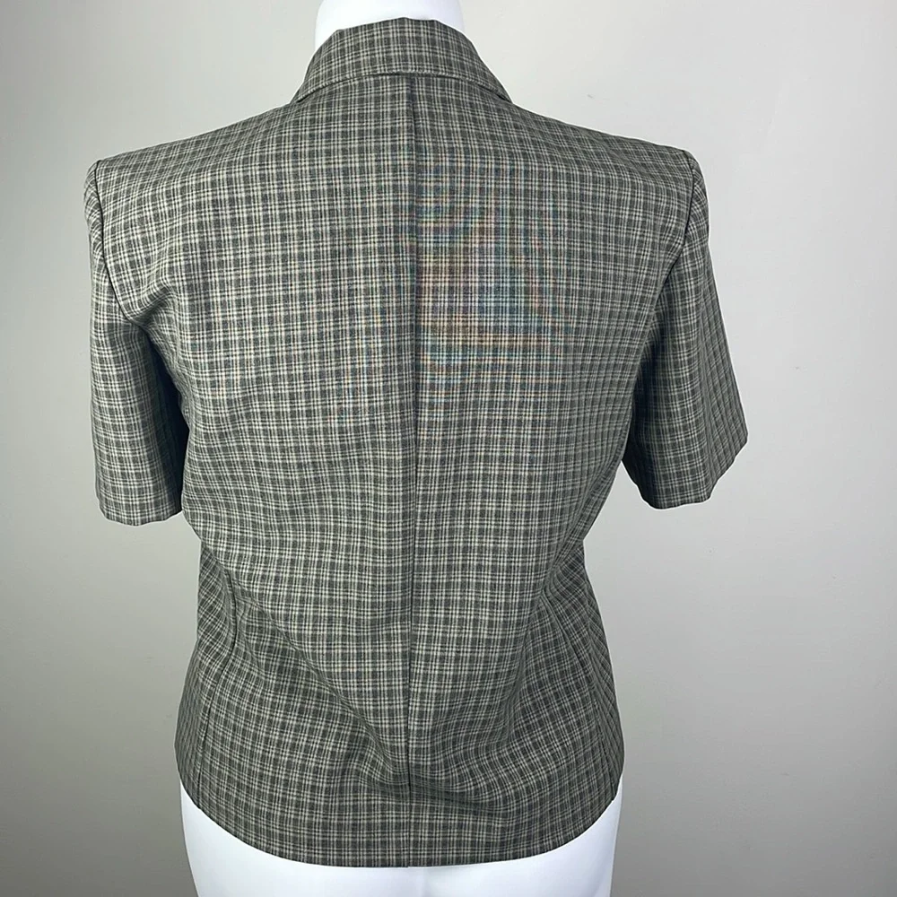 Positive Attitude Vintage Short Sleeve Blazer Notched Collar
